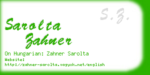 sarolta zahner business card